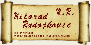 Milorad Radojković vizit kartica